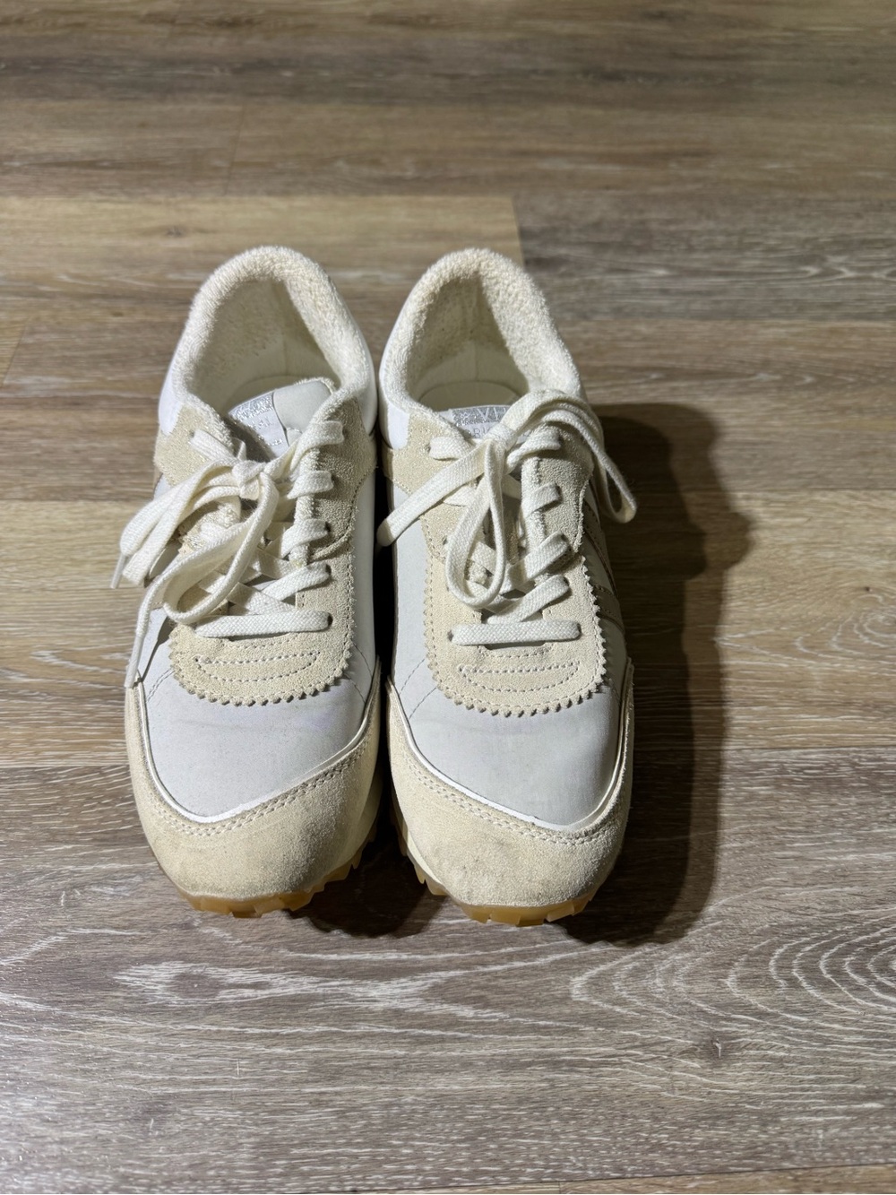 Vintage Havana Cream and Beige Low-Top Sneakers